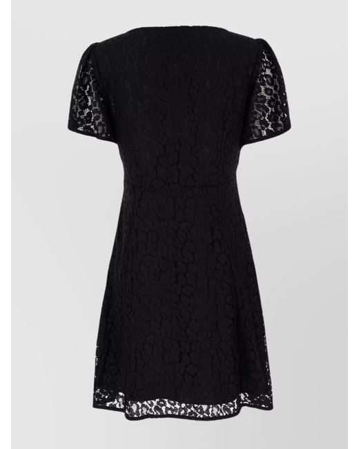 Michael Kors Black Lace Flared Hem Mini Dress