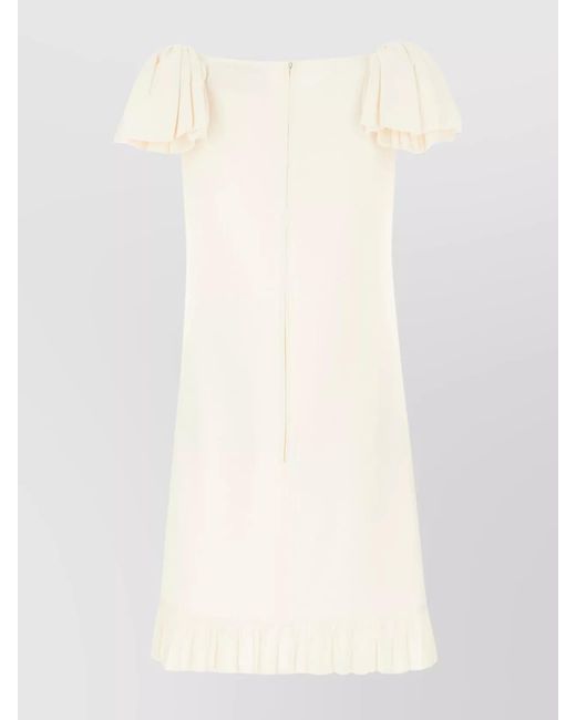 Valentino Garavani White Silk Virgin Wool Mini Dress