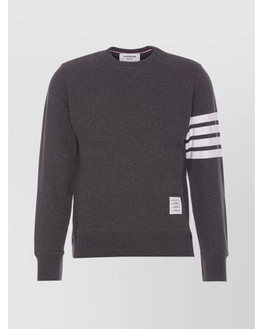 Thom Browne Gray Cotton Crewneck Long-Sleeve Sweatshirt for men