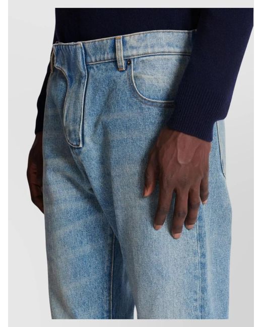 Balmain Blue Denim Straight-Leg Jeans for men