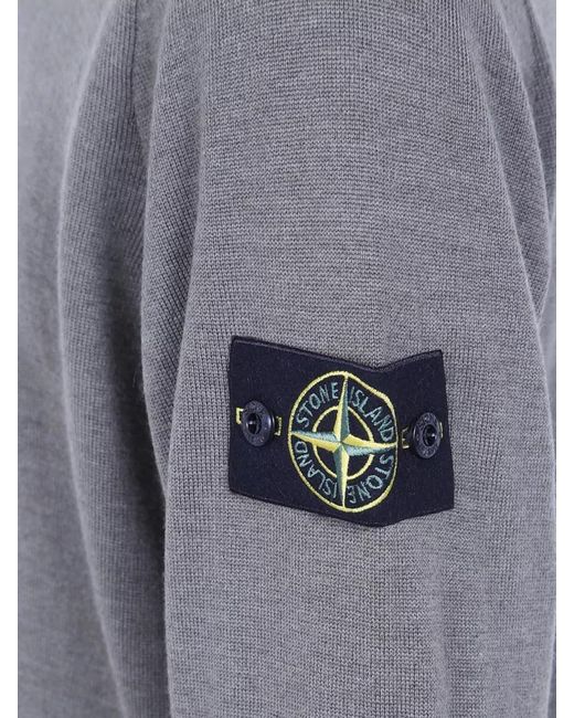 Stone Island Gray Crew Neck Knitwear Long Sleeve Sweater for men