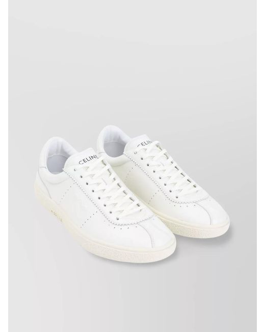 Céline White Calfskin Leather Low-Top Sneakers for men
