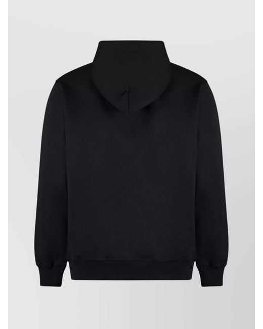 Drole de Monsieur Black Hooded Sweatshirt Kangaroo Pocket for men