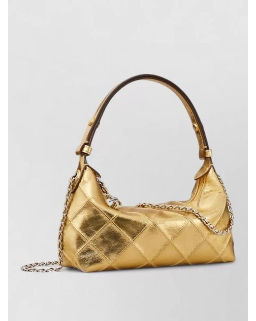 Tory Burch Shoulder Bag Metallic Chain Strap Quilting