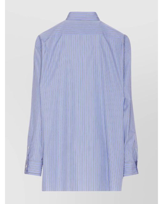 Maison Margiela Blue Oversized Cotton Shirt for men