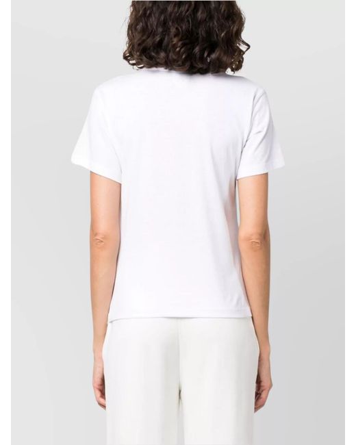 Emporio Armani White Cotton Logo Print Short-Sleeve T-Shirt