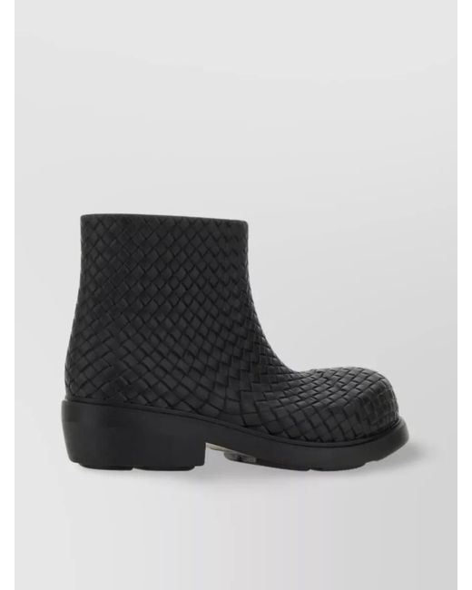 Bottega Veneta Black Leather Ankle Boots for men