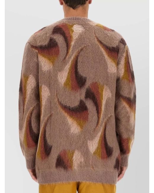 Etro Multicolor Mohair V-Neck Cardigan for men
