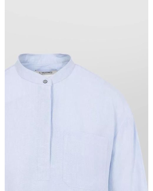 Max Mara Blue Max Mara Cantico Linen Korean Shirt
