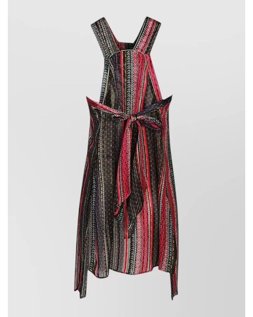 Seafarer Red Asymmetric Hem Sleeveless Shirt Tie Back