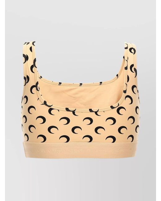 MARINE SERRE Metallic Printed Jersey Sports Bra