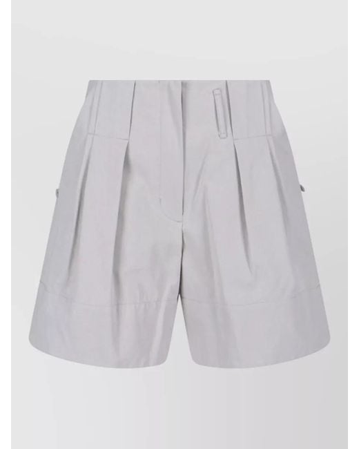 Low Classic Multicolor Straight Shorts Back Pockets Pleated Design