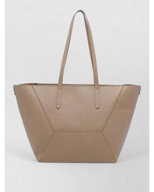 Brunello Cucinelli Natural Shoulder Bag Structured Shape Double Handles