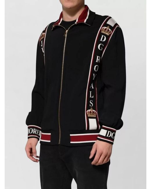 Dolce & Gabbana Black Dg King Full Zip Sweatshirt Jacket for men