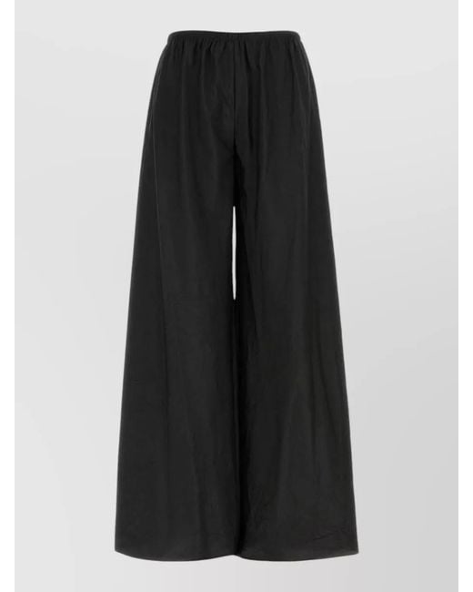 The Row Black Silk Gala Wide Leg Lounge Pant