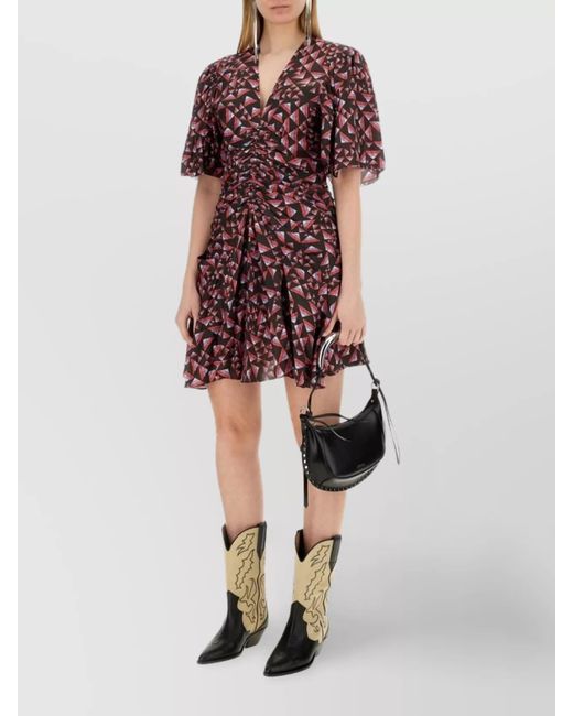 Isabel Marant Red Silk Mini Dress