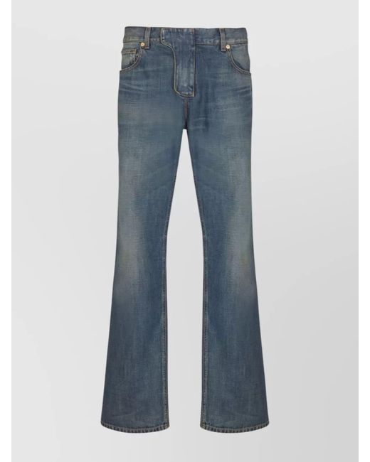 Balmain Blue Denim Straight-Leg Trousers for men