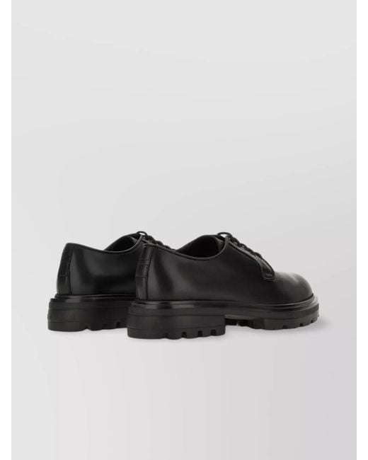 Hogan Black Leather Derby Shoes for men