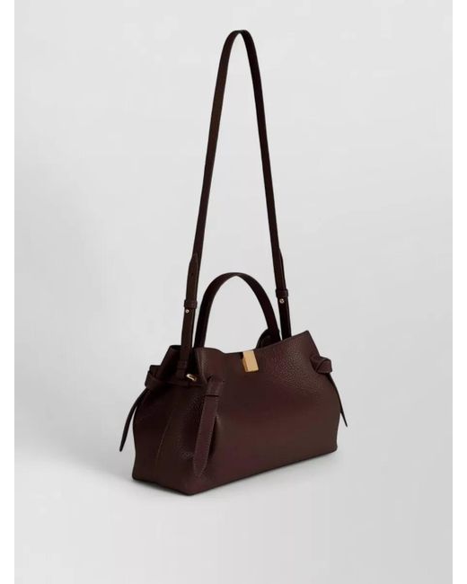 Yuzefi Brown Shoulder Bag Adjustable Strap Tone Hardware