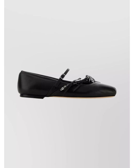 Jimmy Choo Black Leather Ballerina Shoes
