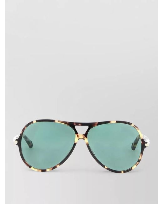 Chloé Green 59 Cat Eye Sunglasses Tortoiseshell Frame