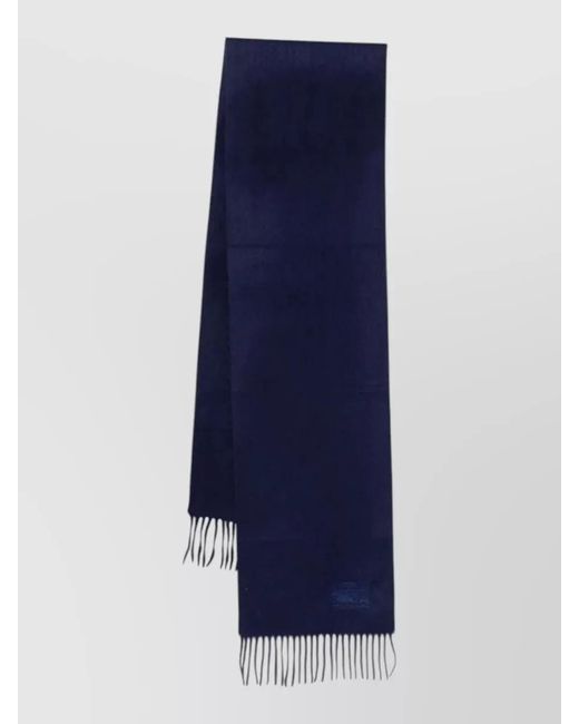 Paul Smith Blue Cashmere Scarf Fringed Edges for men