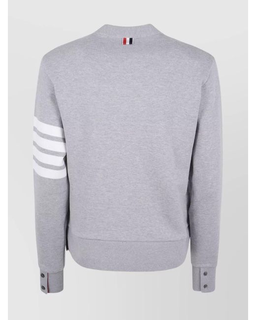 Thom Browne Gray V-Neck Cotton Cardigan