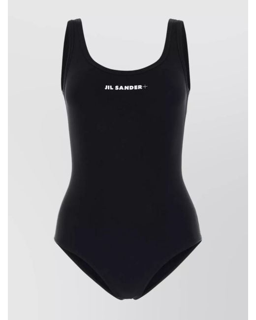 Jil Sander Black Logo Swimsuit