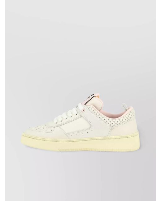 Bally Natural Perforated Pull Tab Rubber Sole Sneakers