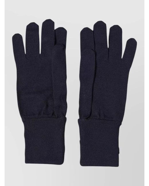 Dolce & Gabbana Blue Wool Knit Embroidered Mittens for men