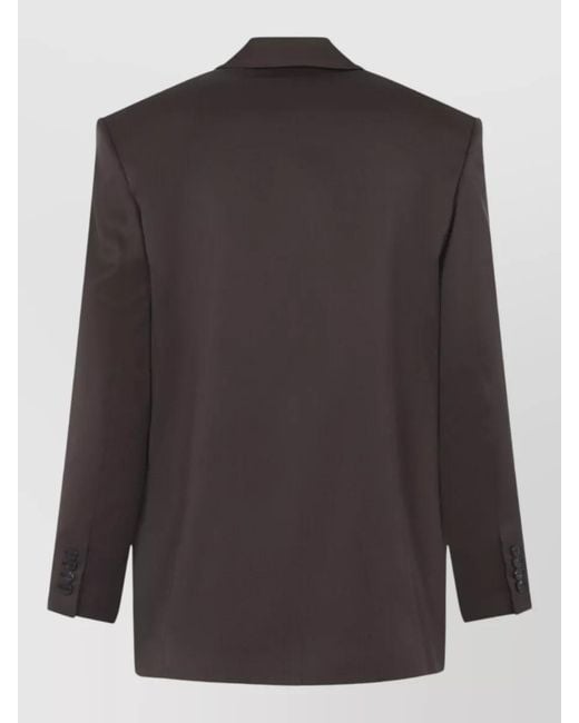 Saint Laurent Black Double Breasted Silk Tailored Jacket for men