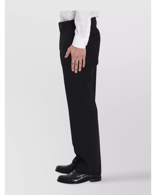 Lardini Black Wool Straight-Leg Tailored Trousers for men