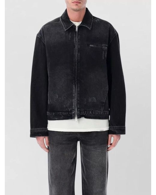 Represent Blue Denim Jacket Collar Long Sleeves Buttons for men