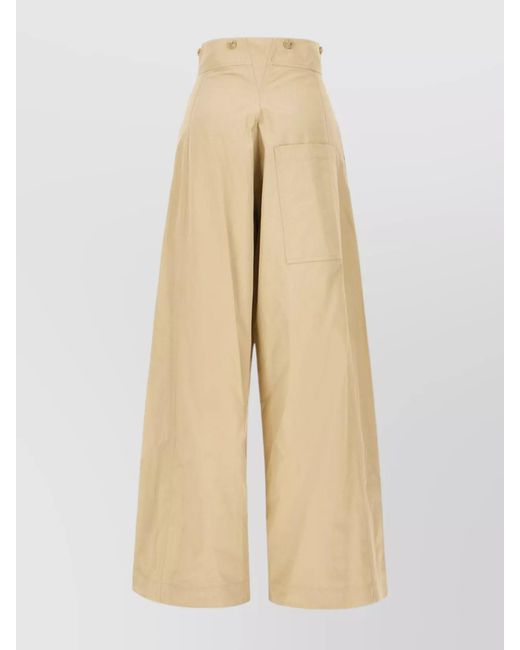 Quira Natural Cotton High-Rise Wide-Leg Trousers