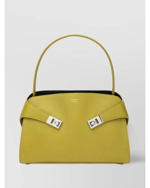 Ferragamo Yellow Hug M Soft Shoulder Bag