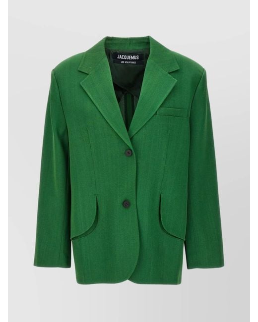 Jacquemus Green Silk Blend Blazer