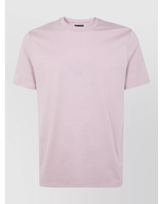 Emporio Armani Pink Short Sleeve Crew Neck Logo T Shirt for men