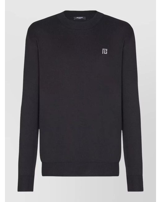 Balmain Blue Crew Neck Jumper