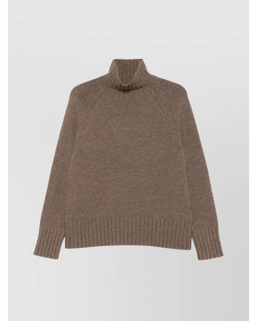 Max Mara Brown Cashmere Wool Turtleneck Sweater