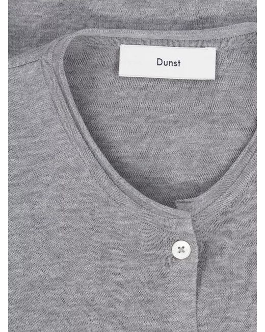 DUNST Gray Long Sleeve Round Neck Knit Top