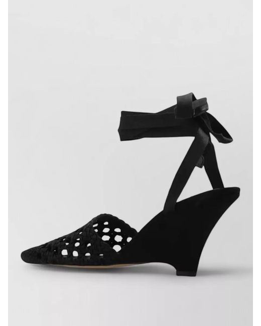 Jacquemus Black Espadrille Pumps H Wedge Heel Embroidery
