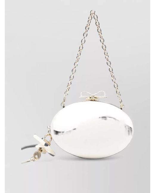 Self-Portrait Natural Satin Clutch