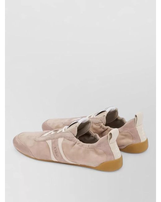 Chloé Pink Lace Up Shoes Round Toe Pull Tab