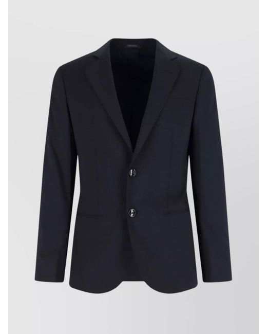Giorgio Armani Blue Tailored Suit With Notch Lapel And Back Vent for men