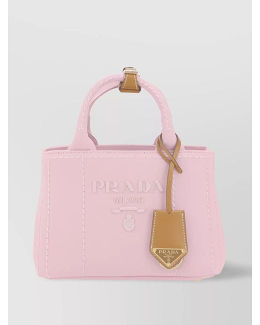 Prada Pink Structured Shoulder Bag Key Ring