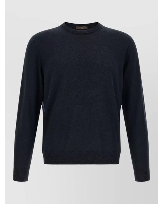 Zanone Blue Giro Crew Neck Long Sleeve Sweater for men