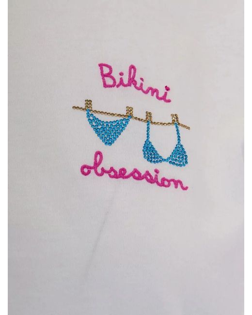Mc2 Saint Barth White Emilie T Shirt Bikini Obsession Embroidery