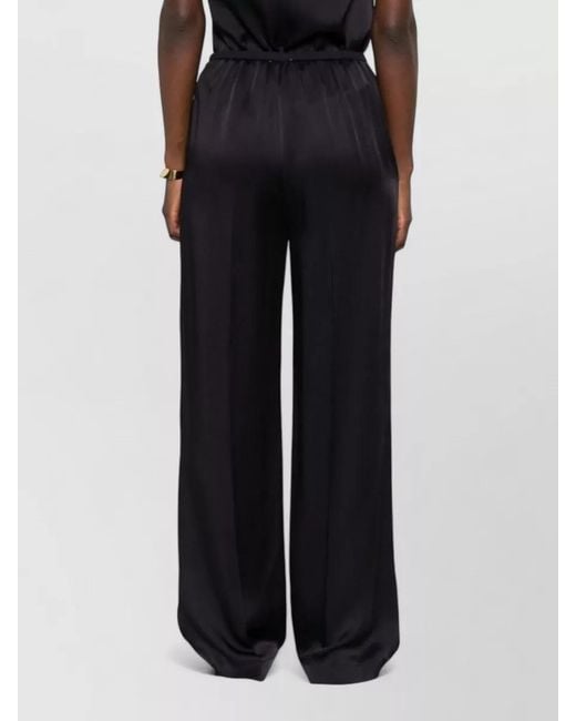 Forte_forte Blue High Waist Trousers Satin Wide Leg