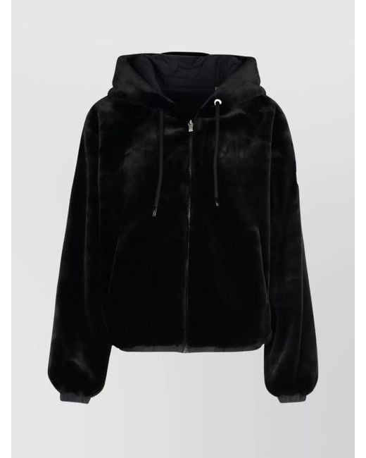 Moose Knuckles Black Reversible Hooded Faux Fur Jacket
