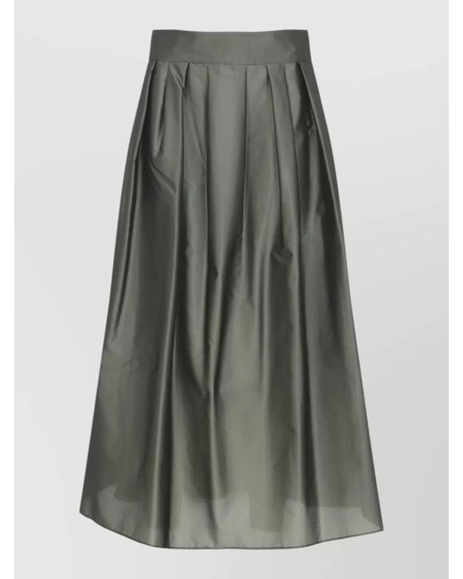 Max Mara Gray Max Mara Effetto Organza Midi Skirt